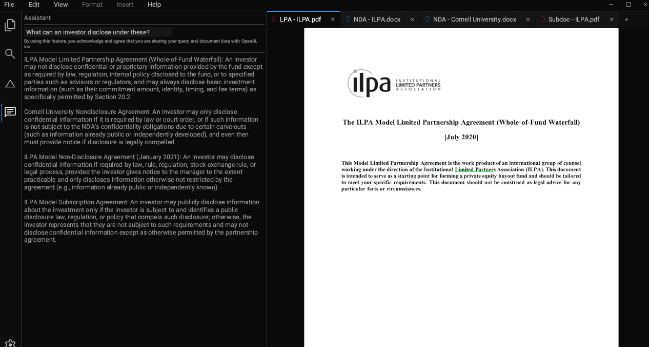 Integrate an LLM with all of your legal documents.